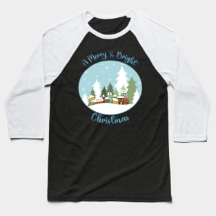 Merry & Bright Christmas Baseball T-Shirt